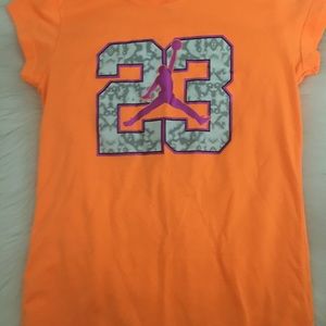 Neon orange Jordan shirt